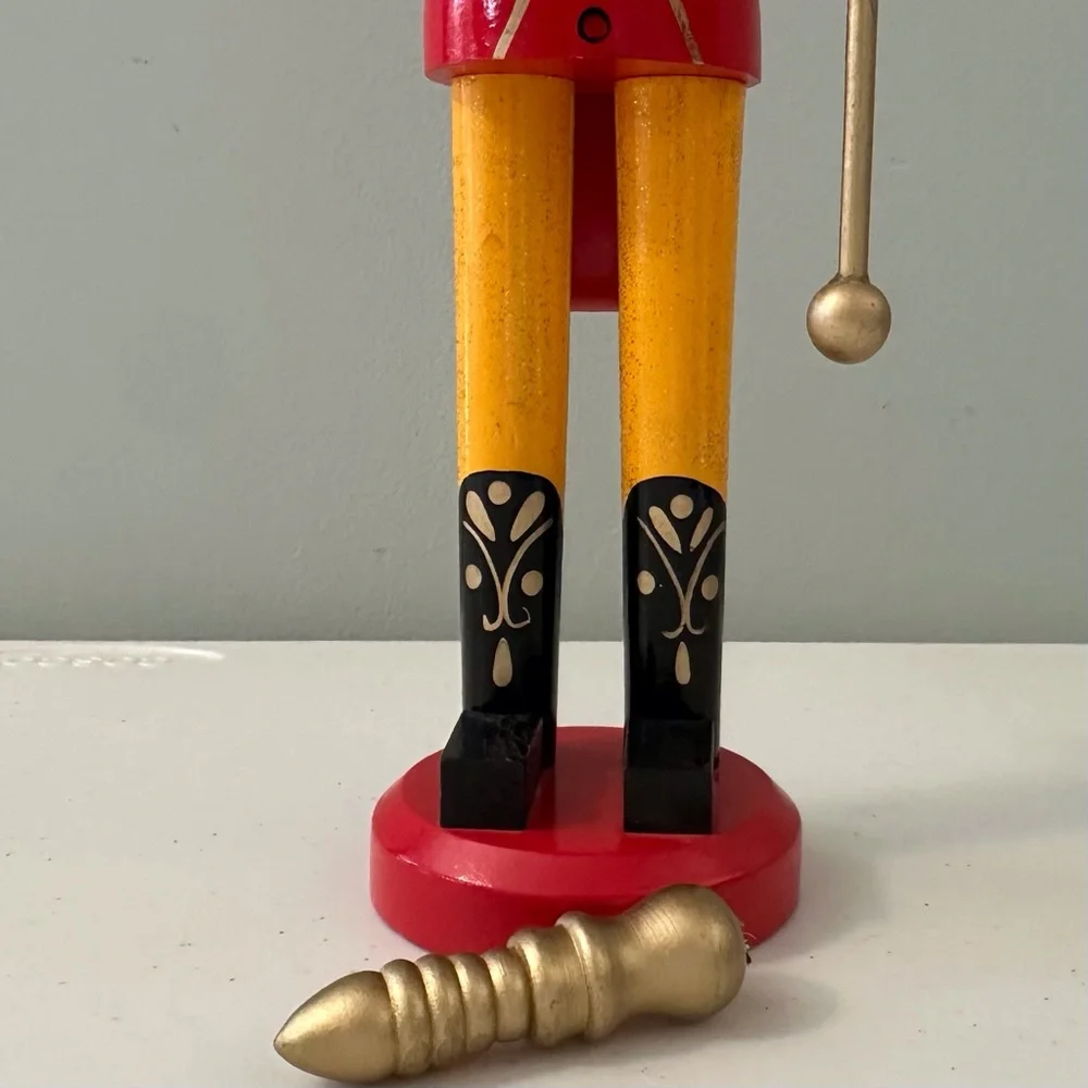 Vintage wooden African‎ American King Soldier nutcracker holiday collectible